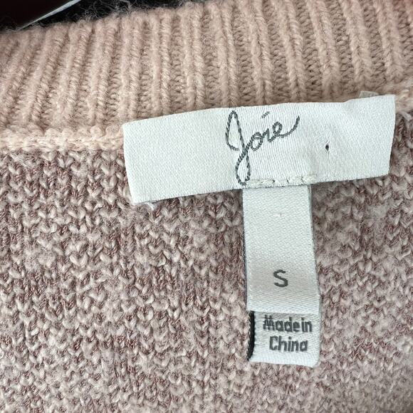 JOIE Beige Brown S Knit Sweater Leopard Print Crew Neck Long Sleeve Pullover - Picture 7 of 9